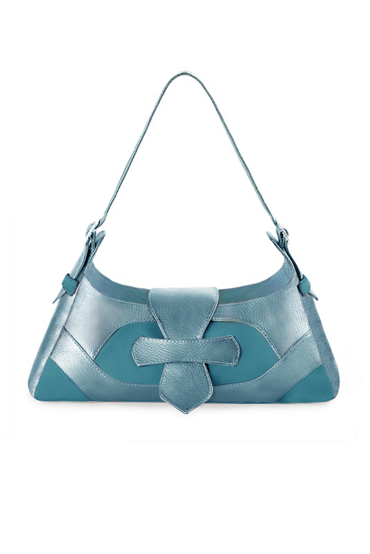 Dress handbag in peacock blue leather - Top view